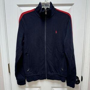 Polo Ralph Lauren Tracksuit Varsity Full Zip Jacket Small Blue Red Stripe Logo